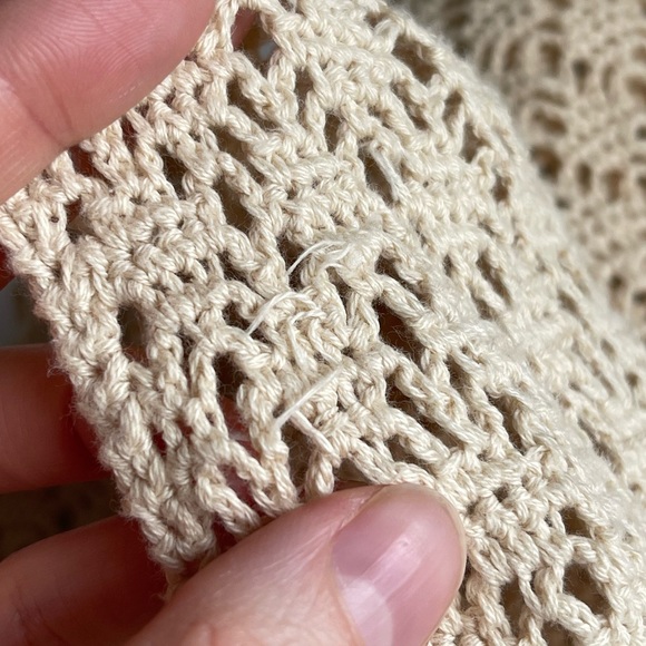 90’s vintage yellow crochet open cardigan / medium - Picture 6 of 9